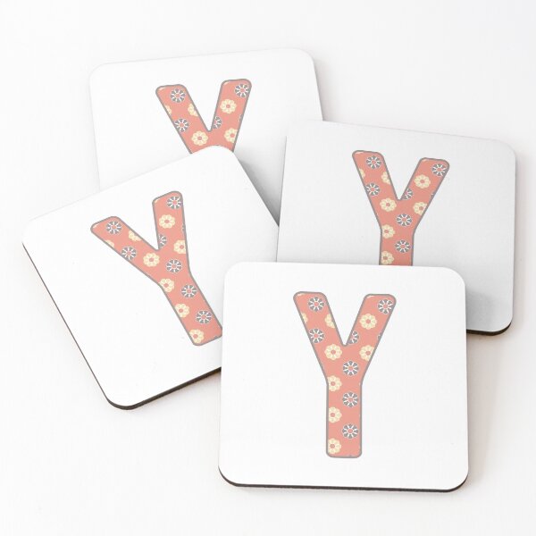 Item preview, MONOGRAM LETTER Y PINK FLORAL TYPOGRAPHY DESIGN designed and sold by RhubarbMyrtle.
