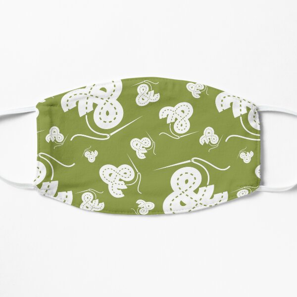 Stitched Ampersand - Olive Flat Mask