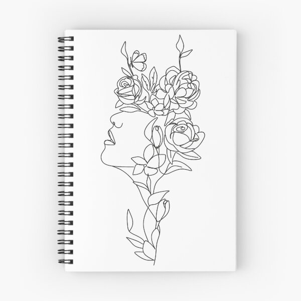 Item preview, Abstract face with flowers line drawing. Portrait minimalistic style. Botanical print. Nature symbol of cosmetics. Modern continuous line art. Fashion print. designed and sold by Nina Velychko.