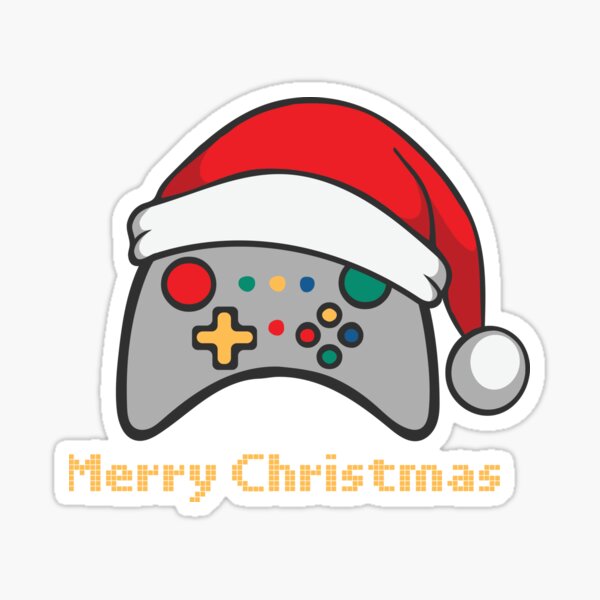 "christmas game controller,santa hat,christmas gift for gamer" Sticker