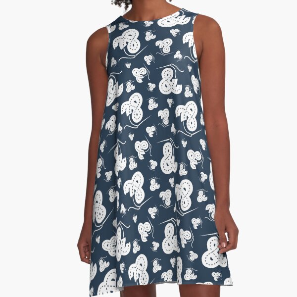 Stitched Ampersand - Navy A-Line Dress