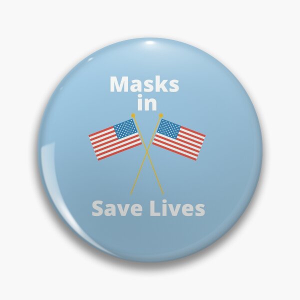Item preview, Mask in USA Save Lives with the Light Blue Background designed and sold by Vero De.