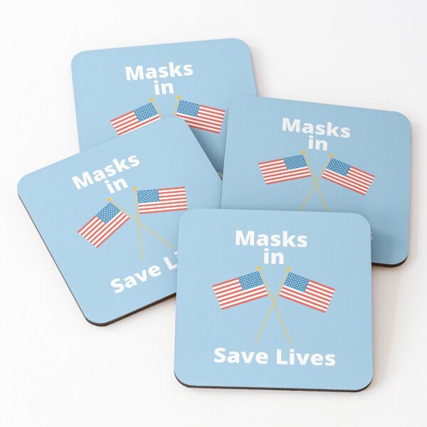 Item preview, Mask in USA Save Lives with the Light Blue Background designed and sold by Vero De.
