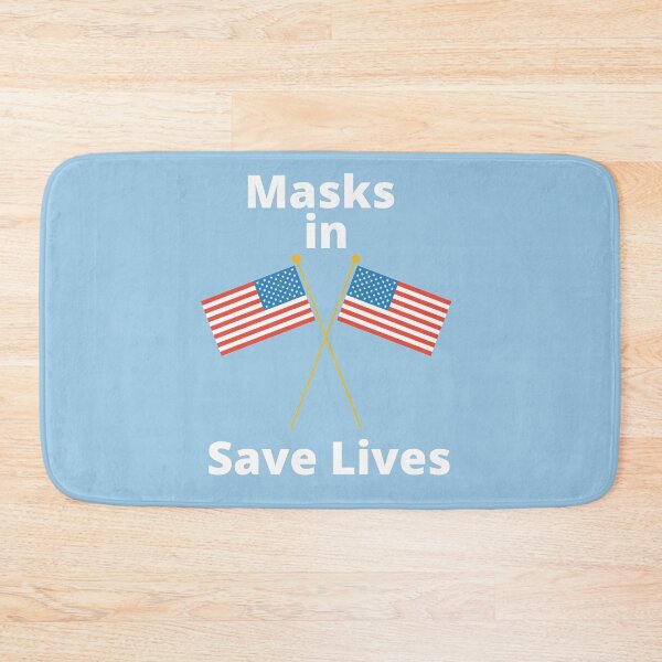 Item preview, Mask in USA Save Lives with the Light Blue Background designed and sold by Vero De.