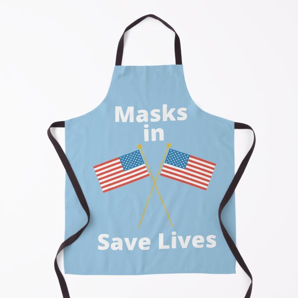 Item preview, Mask in USA Save Lives with the Light Blue Background designed and sold by Vero De.