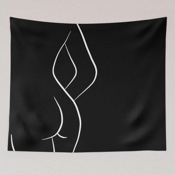 Item preview, Woman Body Outline Line Art in Black - Hello Helena designed and sold by Melody Watson.
