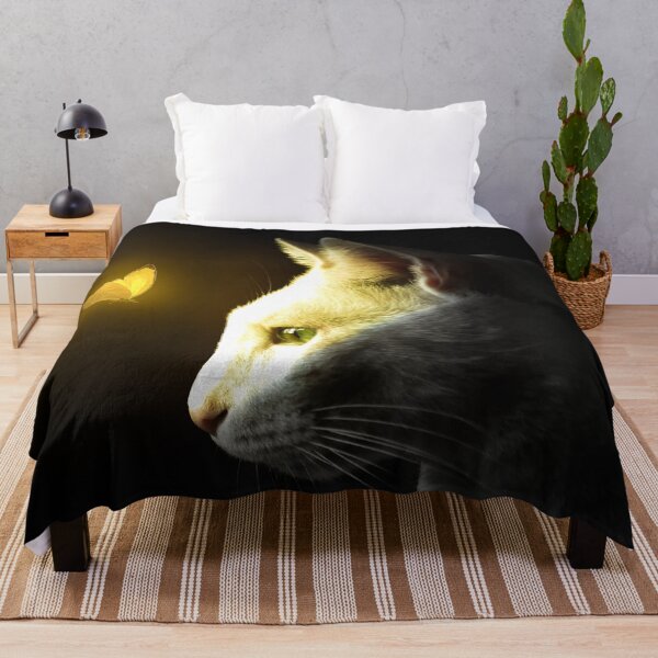 Item preview, Glowing butterfly and cat designed and sold by Statim.