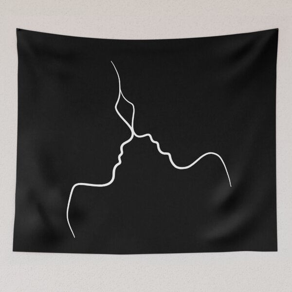 Item preview, Couple Faces Line Drawing in Black - Endearment designed and sold by Melody Watson.