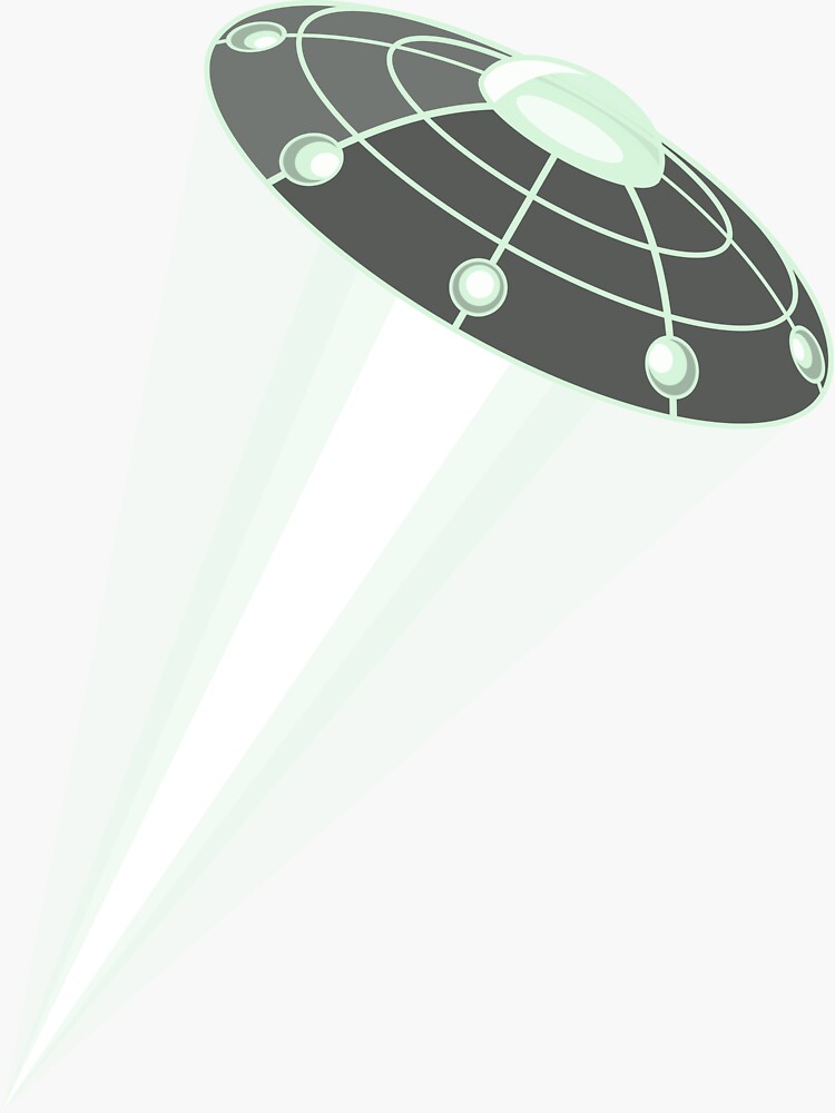 Thumbnail 3 of 3, Sticker, Alien UFO designed and sold by captainscifiart.