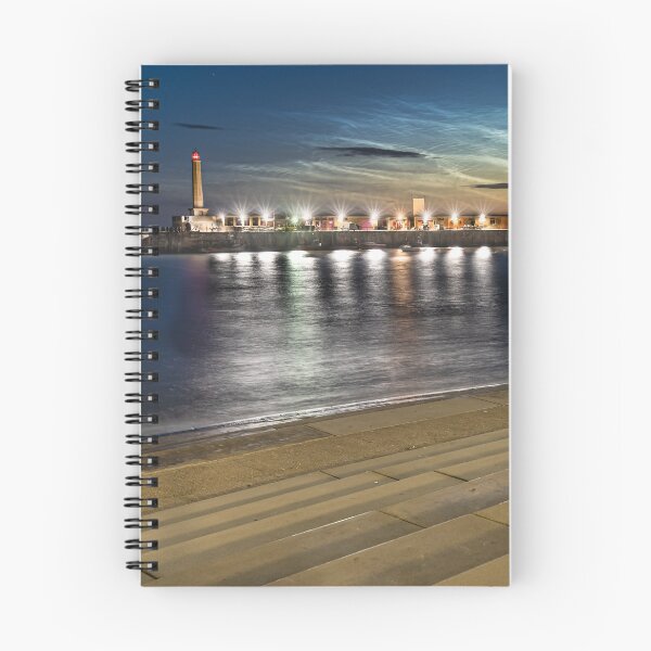 Item preview, Margate Harbour Lighthouse noctilucent clouds at night designed and sold by rogerstanger.