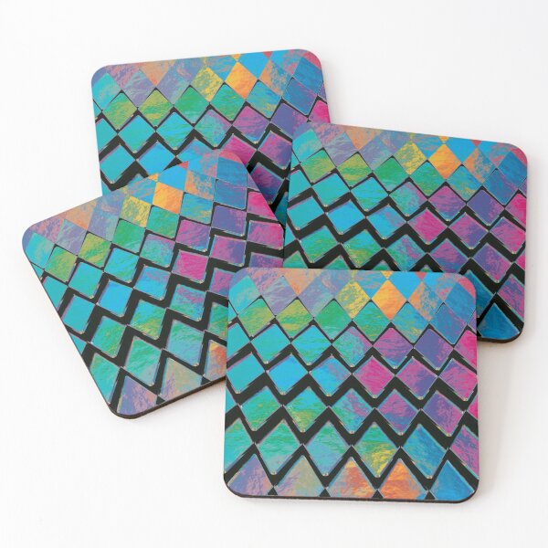 Item preview, Wave of Colored Metallic Rhombuses - blue designed and sold by hiki-komori.