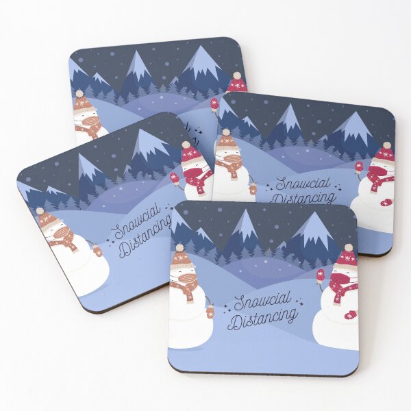 Item preview, Snowcial distancing snowmen designed and sold by lettersbysid.