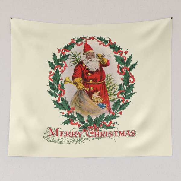 Item preview, African American Santa Claus Antique Vintage Merry Christmas designed and sold by funnytshirtemp.