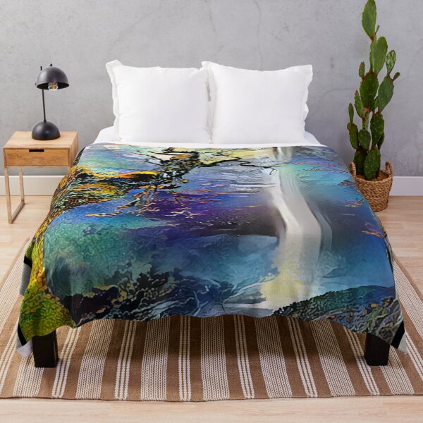 Item preview, Moonlight Waterfall. Fantasy Landscape designed and sold by ArtlyStudio.