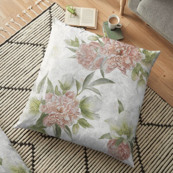 Vintage Flower Floor Pillow