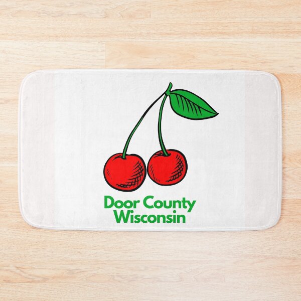 Item preview, Door County Wisconsin Pop Art Cherry Cherries Sticker Camping Outdoors RVing Hiking Graphic Drawing Design Lake Michigan Travel Vacation Version 4 designed and sold by fineartprints1.