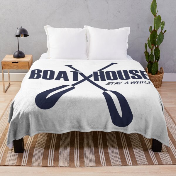 Item preview, Boat House Stay A While Quote Print designed and sold by Mary Riley.