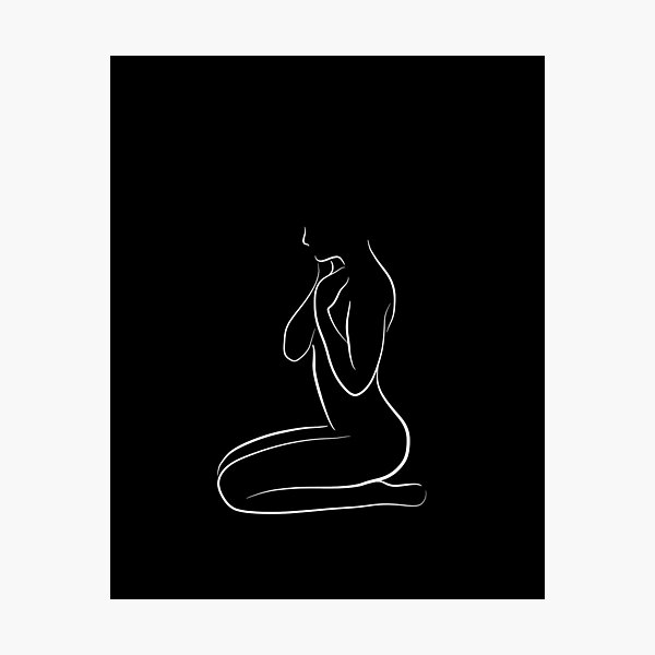 Item preview, Female Nude Drawing in Black - Reflective Rhea designed and sold by Melody Watson.