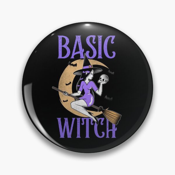 Item preview, Basic Witch Funny Goth Witch Riding Broom with Bats designed and sold by RKSDesigns.