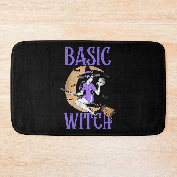 Item preview, Basic Witch Funny Goth Witch Riding Broom with Bats designed and sold by RKSDesigns.