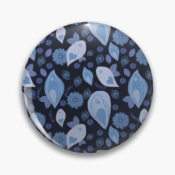 Item preview, blue vulva flower pattern designed and sold by berlinsisters.
