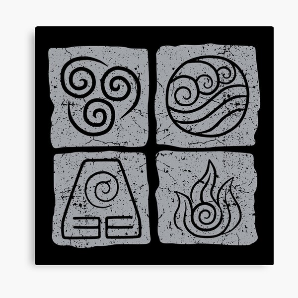 Legend of Korra, Korra wall decor, Water, Fire, Air, Earth, Element