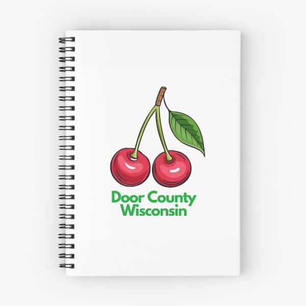 Item preview, Door County Wisconsin Pop Art Cherry Cherries Sticker Camping Outdoors RVing Hiking Graphic Drawing Design Lake Michigan Travel Vacation Version 5 designed and sold by fineartprints1.