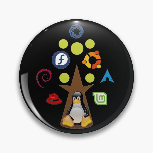 Item preview, linux tree with various distributions as leaves and fruits designed and sold by Indite.
