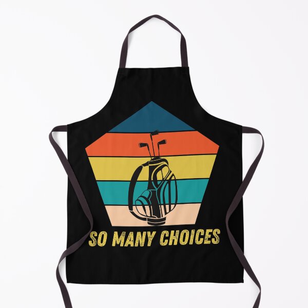 Item preview, So Many Choices Funny Golf and Golf Clubs with Retro Sunset Background designed and sold by RKSDesigns.