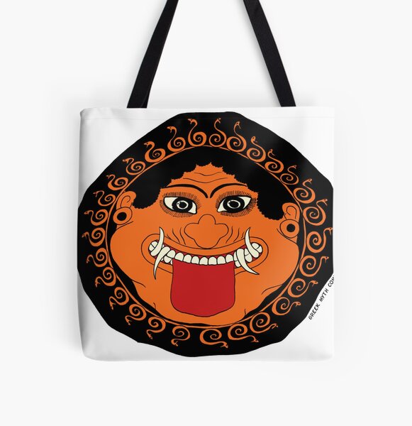 Greek Myth Comix - the GORGON in COLOUR All Over Print Tote Bag