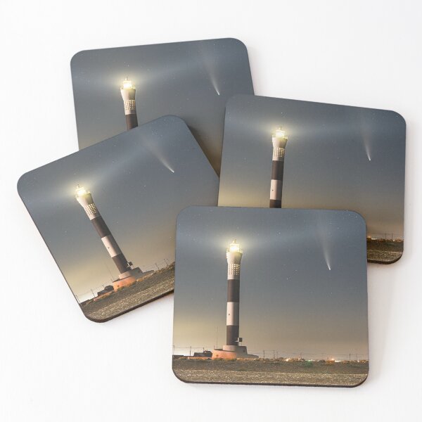 Item preview, Dungeness lighthouse NEOWISE comet and stars designed and sold by rogerstanger.