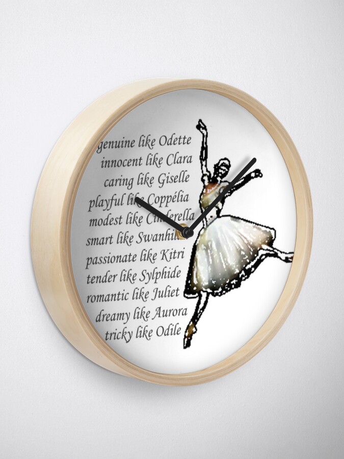 Ballerina with Famous Ballet Roles Clock by Julia-Portnova
