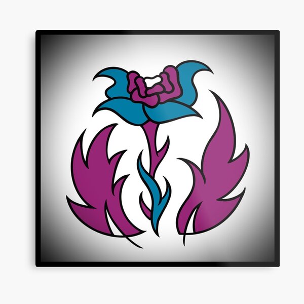 FLWR 5 DarkPink/PaleBlue Metal Print
