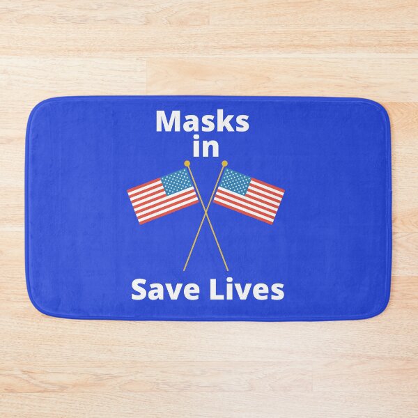Item preview, Mask in USA Save Lives with the Dark Blue Background designed and sold by Vero De.
