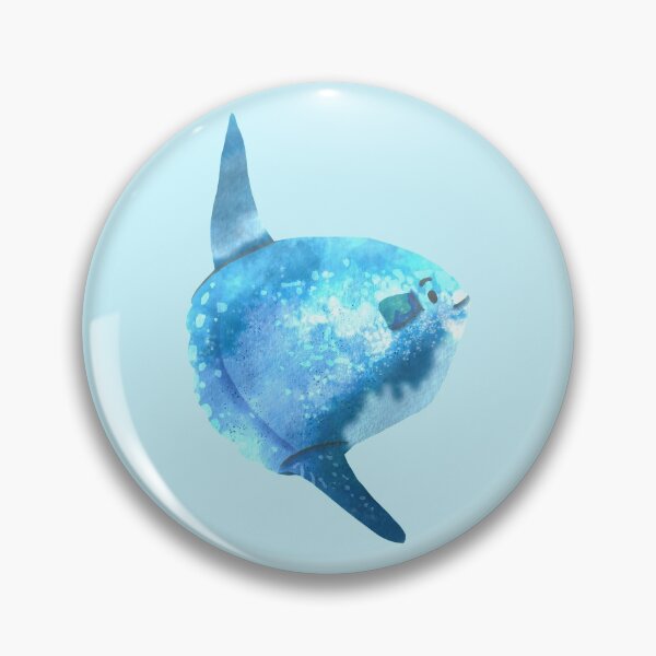 Item preview, Cute Watercolor Mola Mola Sunfish - Blue designed and sold by TheRainbowRoom.