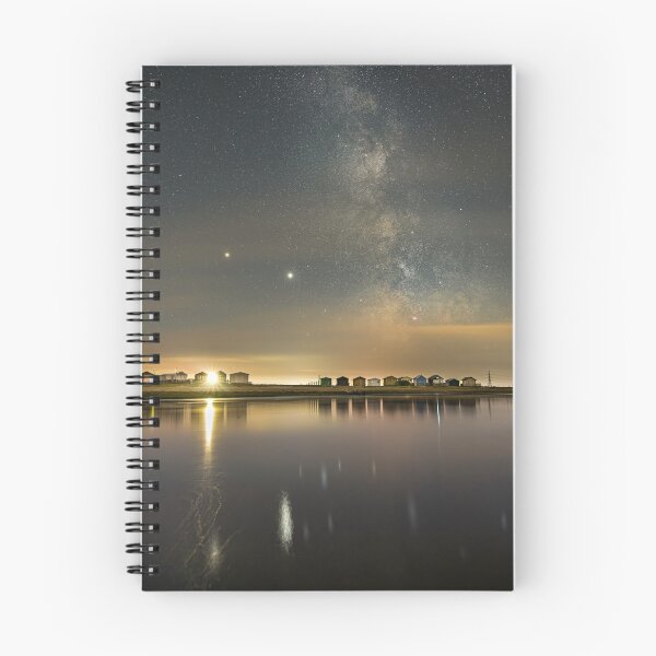 Item preview, Whitstable Seasalter beach huts at night under Milky way designed and sold by rogerstanger.