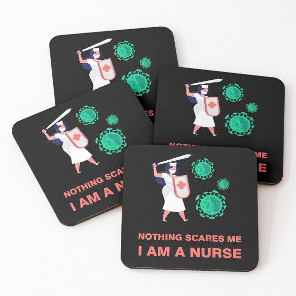 Item preview,  Nothing scares me i am a nurse light text, nurse holding sword and shield fighting coronavirus , birthday gift, nurses day designed and sold by SGS-.