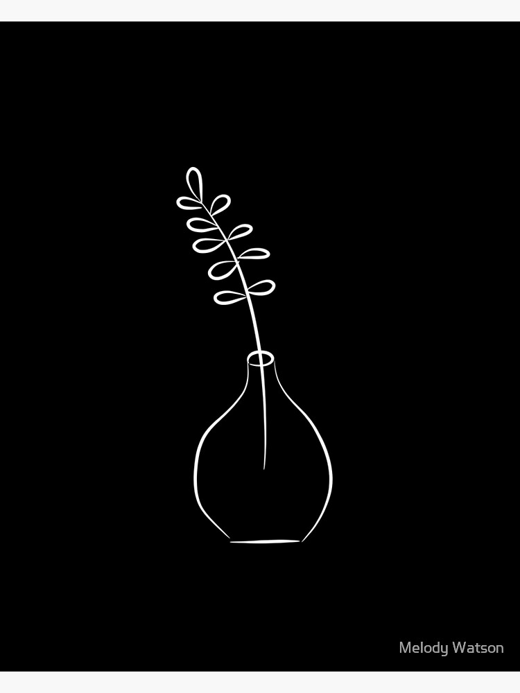 Floral Line Art Drawing in Black - Long Stem Flowers Greeting Card for  Sale by Melody Watson