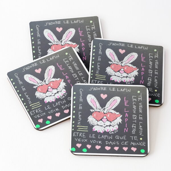 Item preview, White Rabbit With Heart Eyed Glasses (Le Lapin) designed and sold by CeeMartinez.