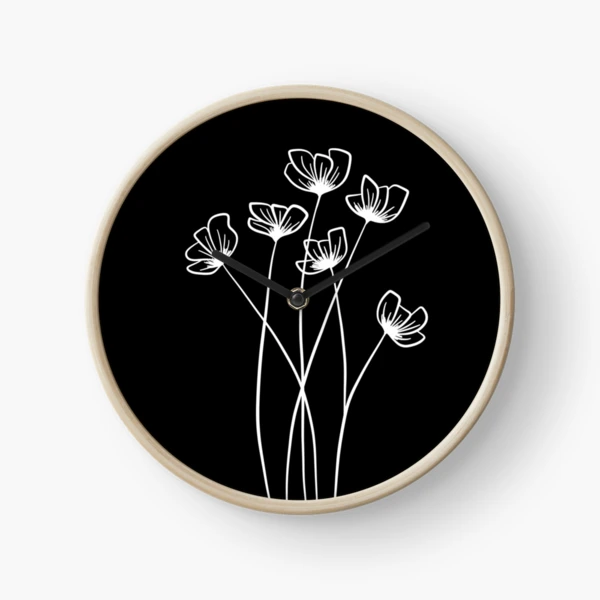 Floral Line Art Drawing in Black - Long Stem Flowers Pin for Sale by  Melody Watson