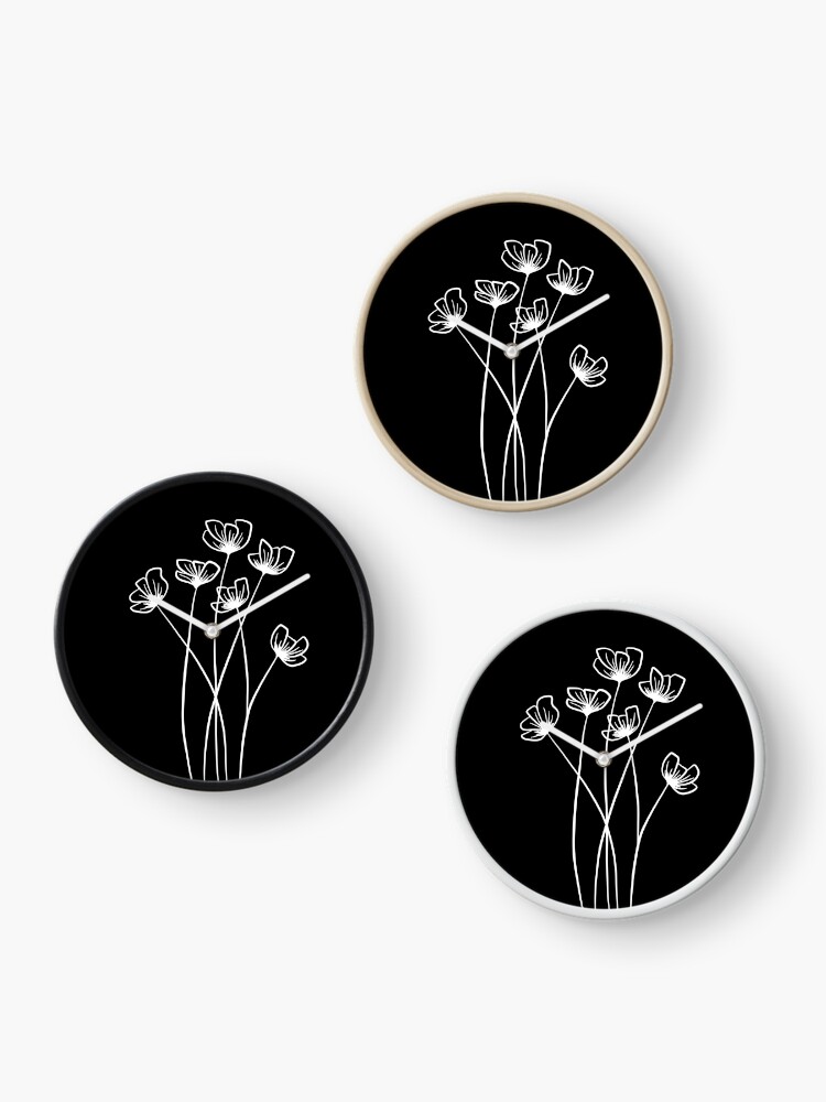 Floral Line Art Drawing in Black - Long Stem Flowers Pin for Sale by  Melody Watson