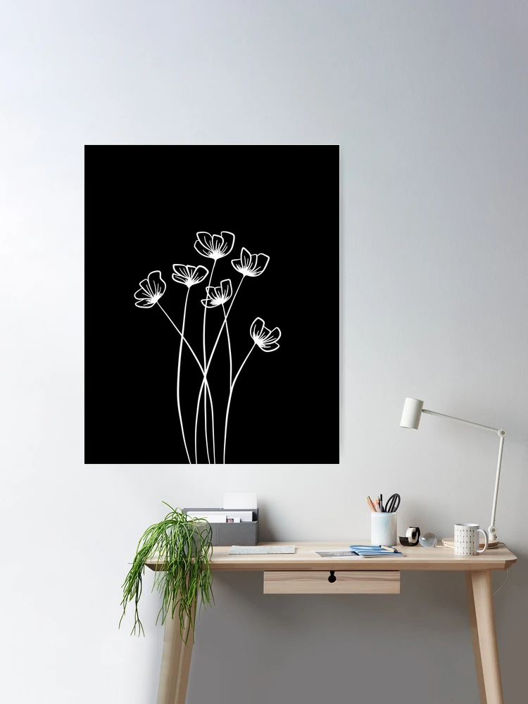 Black Lines Flower, an art print by Inspiring Lines by CF - INPRNT