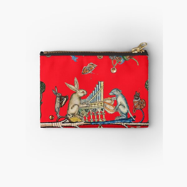 Item preview, WEIRD MEDIEVAL BESTIARY MAKING MUSIC,White Rabbit And Dog Playing Organ, Harpist Hare, Snail Cat in Red designed and sold by BulganLumini.