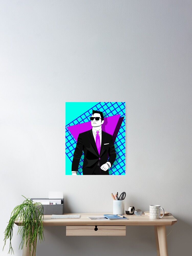 Thumbnail 2 of 3, Poster, 80s Gentleman vector art designed and sold by djspacegr.