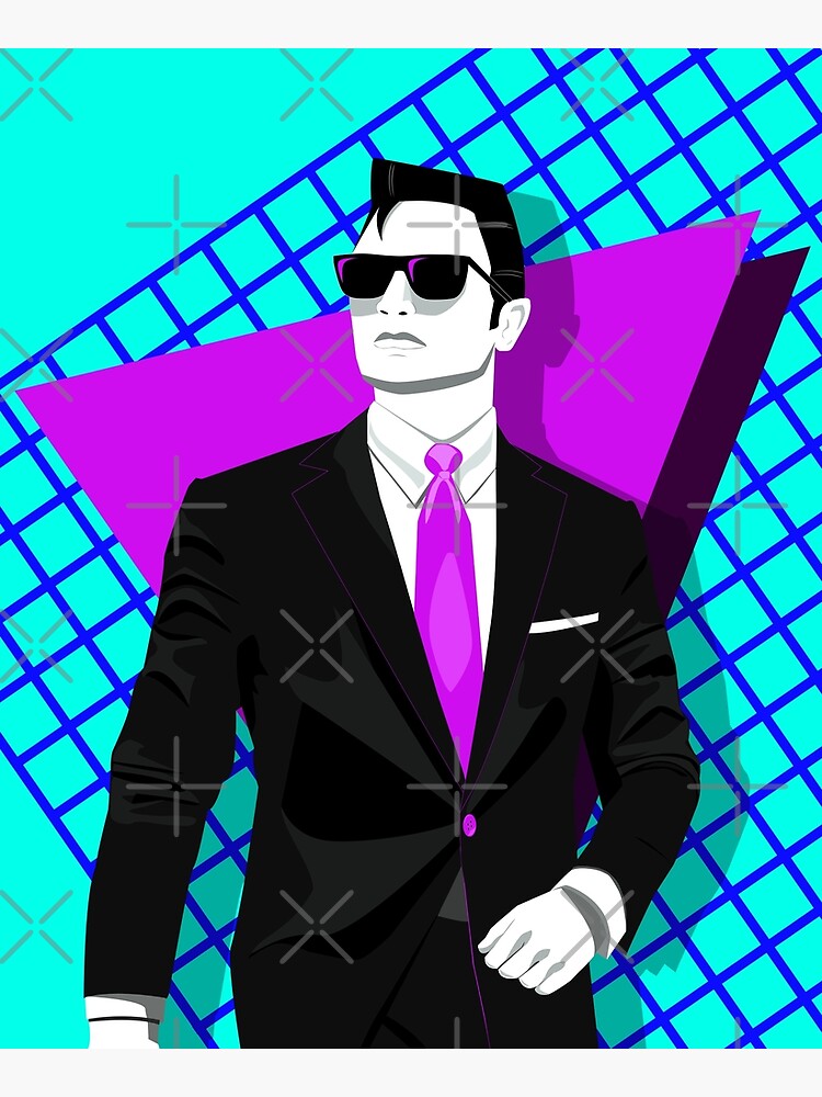Thumbnail 3 of 3, Poster, 80s Gentleman vector art designed and sold by djspacegr.