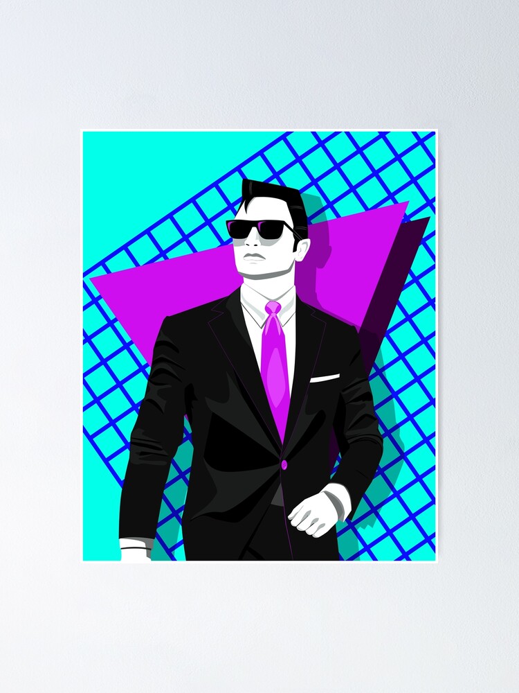 Thumbnail 1 of 3, Poster, 80s Gentleman vector art designed and sold by djspacegr.