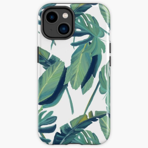 Tropical flora palm leaves watercolor flat design. iPhone or Samsung phone Case &amp;amp; Cover iPhone Tough Case
