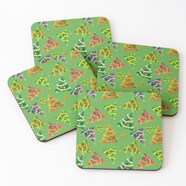 Item preview, Classic multicolored Christmas trees designed and sold by ViridianWonders.