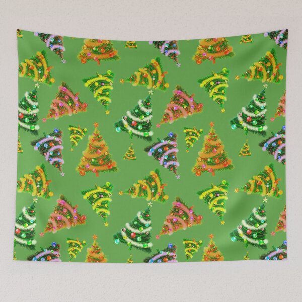 Item preview, Classic multicolored Christmas trees designed and sold by ViridianWonders.