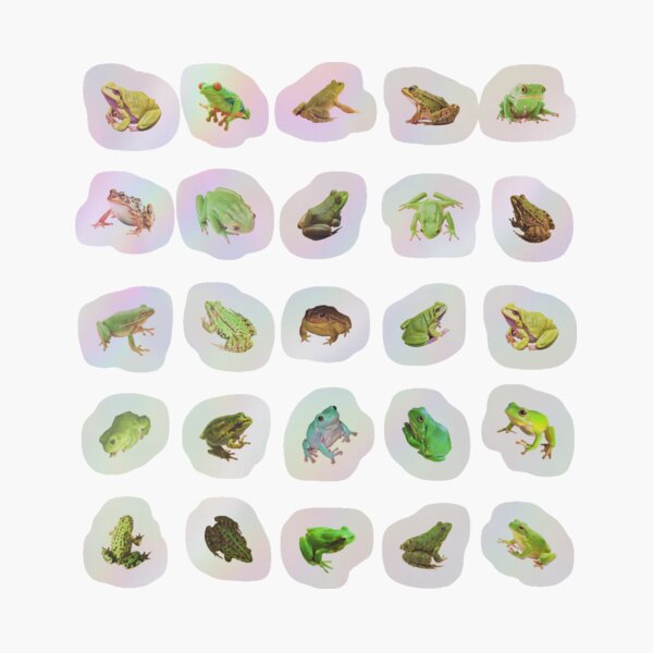 Aperçu de l'œuvre mini feuille de grenouilles différentes créée et vendue par promisesarelies.